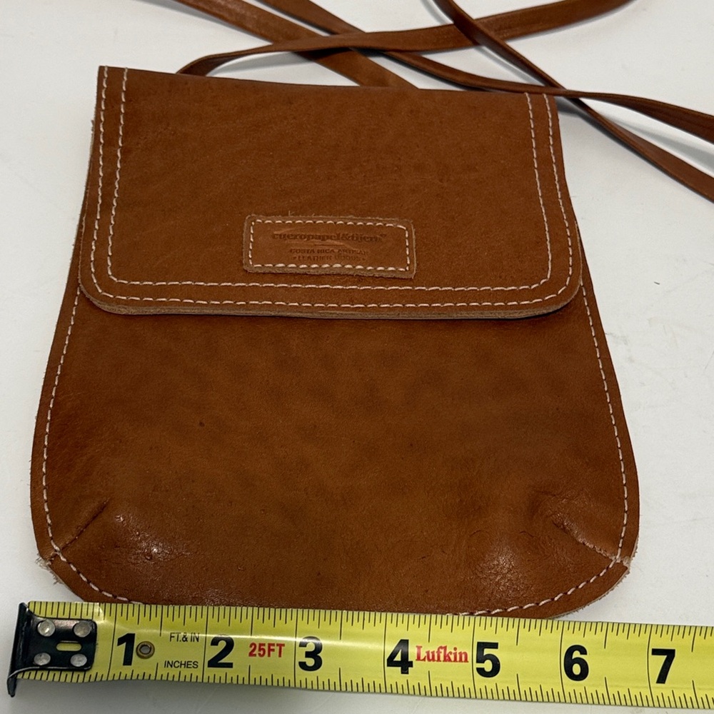 Cueropapel  & tijera Brown Leather Crossbody Bag - Picture 2 of 12